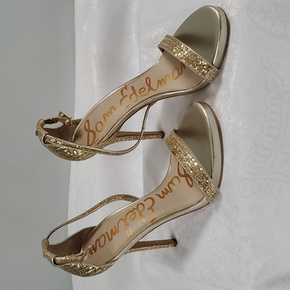 Sam Edelman Gold Glitter Heels